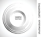 halftone dots in circle form.... | Shutterstock .eps vector #1696049941