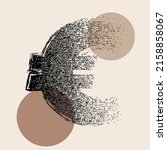 money symbol . euro. grunge... | Shutterstock .eps vector #2158858067