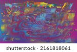 glitch distorted geometric... | Shutterstock .eps vector #2161818061