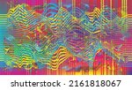 glitch distorted geometric... | Shutterstock .eps vector #2161818067