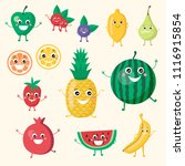 cute smiling funny fruit vegan... | Shutterstock .eps vector #1116915854