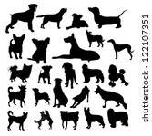 Set Of Dogs Silhouette
