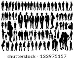 set of people silhouettes | Shutterstock .eps vector #133975157