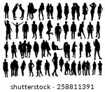 people silhouettes | Shutterstock .eps vector #258811391