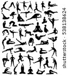 yoga silhouettes | Shutterstock .eps vector #538138624