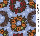 christmas wreaths pattern on a... | Shutterstock .eps vector #160647971