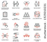 vector set of linear icons... | Shutterstock .eps vector #1525010231