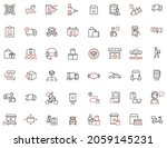 vector set of linear icons... | Shutterstock .eps vector #2059145231