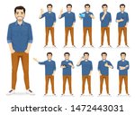 man in casual outfit set with... | Shutterstock .eps vector #1472443031