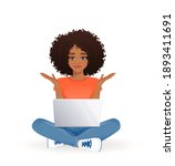 young african frustrated woman... | Shutterstock .eps vector #1893411691