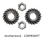set of isolated machinery... | Shutterstock . vector #128983697