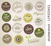 organic food labels and elements | Shutterstock .eps vector #119323411