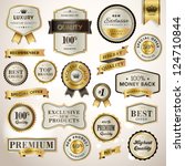 set luxury labels and ribbons | Shutterstock .eps vector #124710844