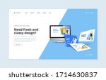 website template design. modern ... | Shutterstock .eps vector #1714630837