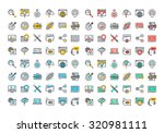 flat line colorful icons... | Shutterstock .eps vector #320981111
