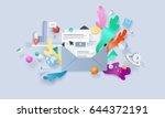 creative concept banner. vector ... | Shutterstock .eps vector #644372191