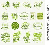 organic food  farm fresh and... | Shutterstock .eps vector #682664344