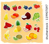 retro fruit set | Shutterstock .eps vector #119907097