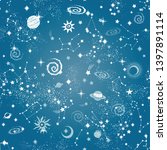 space galaxy constellation... | Shutterstock .eps vector #1397891114