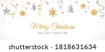 christmas banner with golden... | Shutterstock .eps vector #1818631634