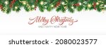 holiday banner with decoration... | Shutterstock .eps vector #2080023577
