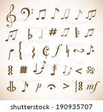 music notes and signs hand... | Shutterstock .eps vector #190935707