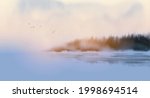 misty island with forest trees... | Shutterstock .eps vector #1998694514