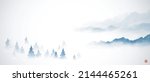 landscape with blue misty... | Shutterstock .eps vector #2144465261