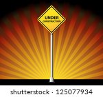 under construction road sign on ... | Shutterstock .eps vector #125077934