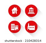 red building icon set | Shutterstock .eps vector #210428314