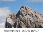 Small photo of The western side of Sass Rigais from the Val Gardena area