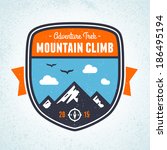 mountain climbing adventure... | Shutterstock .eps vector #186495194