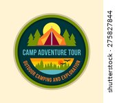 round camping tent badge logo... | Shutterstock .eps vector #275827844