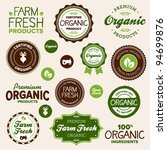 Set Of Organic And Farm Fresh...