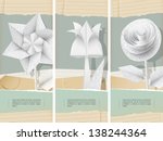 paper flowers with handwriting... | Shutterstock .eps vector #138244364