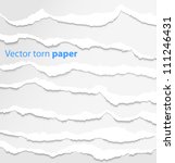 collection of white torn paper. ... | Shutterstock .eps vector #111246431