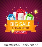 sale label background with gift ... | Shutterstock .eps vector #422273677