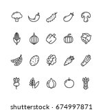 vegetables food black thin line ... | Shutterstock .eps vector #674997871