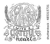 give thanks with a grateful... | Shutterstock .eps vector #485315731