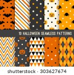 ten halloween different... | Shutterstock .eps vector #303627674