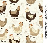 Seamless Pattern With Chicken...