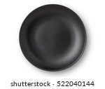 Top view of empty plate on white background