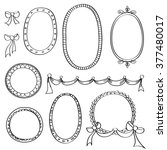set of round and oval frames.... | Shutterstock .eps vector #377480017