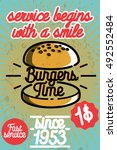 fast food banner illustration.... | Shutterstock . vector #492552484