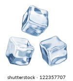 Ice Cubes On A White Background