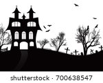 halloween background with... | Shutterstock .eps vector #700638547