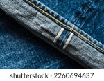 Small photo of Japanese vintage indigo denim cuff with selvage and chain stitching