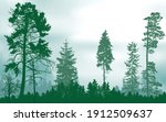 illustration with green forest... | Shutterstock .eps vector #1912509637