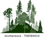 illustration with fir trees... | Shutterstock .eps vector #708584014