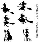  set of silhouette black and... | Shutterstock .eps vector #217128934